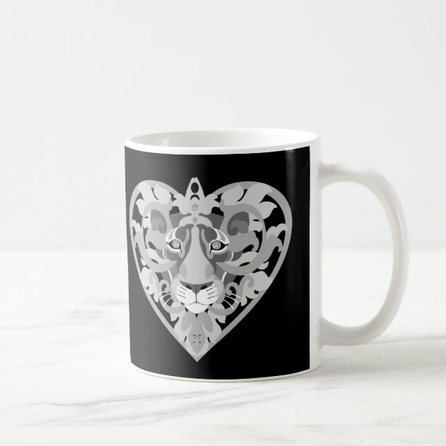 Taza De Café Love Lioness Locket (plata) (Derecha)