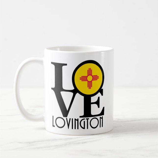 Taza De Café LOVE Lovington Nuevo México 11oz (Izquierda)