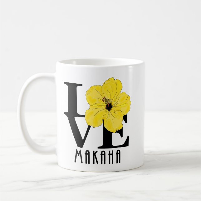 Taza De Café LOVE Makaha Hawaii (Izquierda)