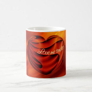 Taza De Café Love Me Tender ondas rojas de fuego