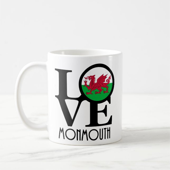 Taza De Café LOVE Monmouth Wales 11oz (Izquierda)