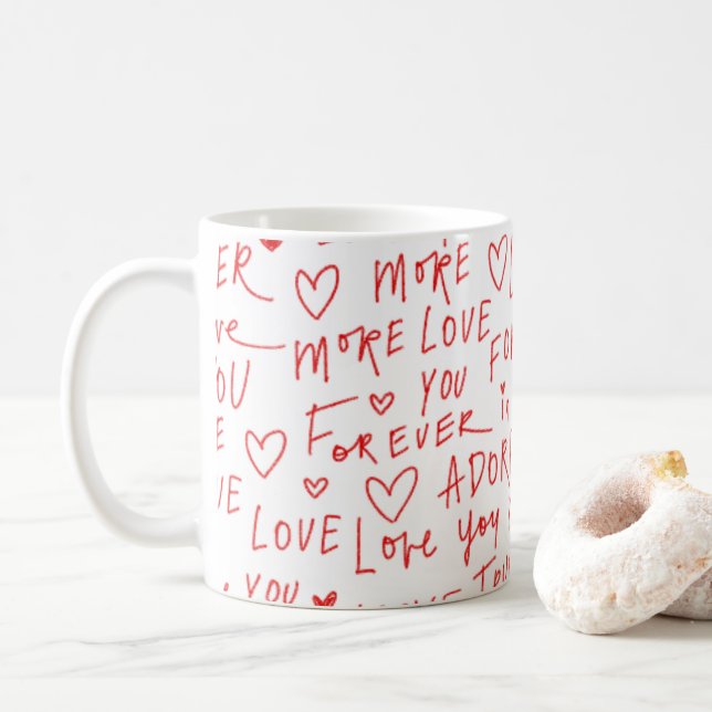 Taza De Café Love Mug, Valentine's Day Gift Coffee Mug  (Con donut)