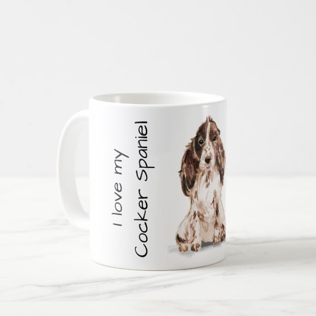 Taza De Café Love My Cocker Spaniel (Anverso izquierdo)