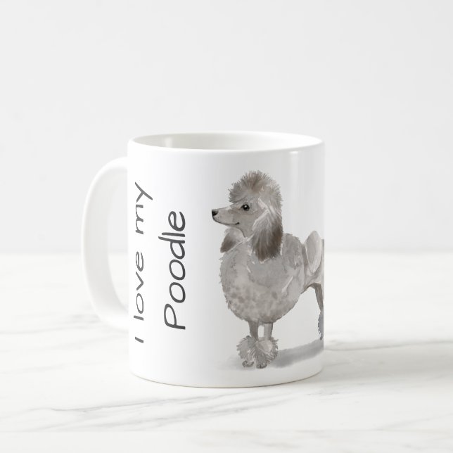 Taza De Café Love My Poodle (Anverso izquierdo)