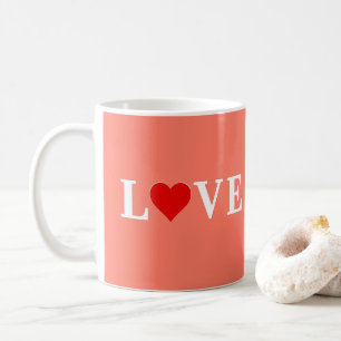 Taza De Café LOVE Naranja Romantic Elegant