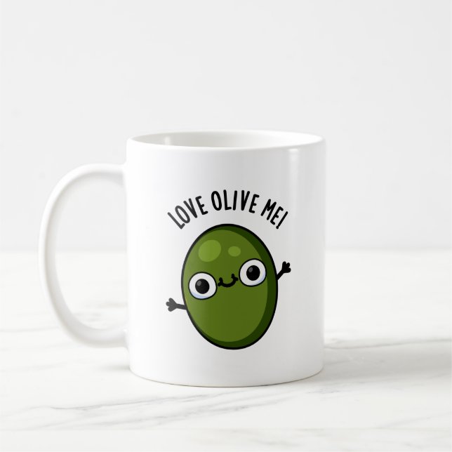 Taza De Café Love Olive Me Funny Food Pun (Izquierda)
