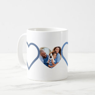 Taza De Café Love Papa Grandfather Blue Heart Photos Collage