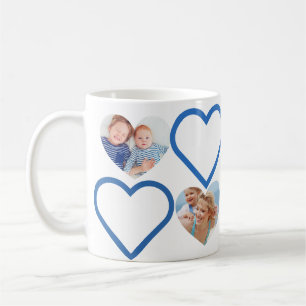 Taza De Café Love Papa Grandfather Blue Heart Photos Collage
