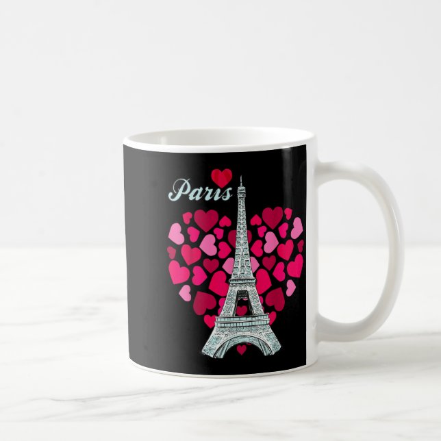 Taza De Café Love Paris Heart Eiffel Tower Souvenir France Fren (Derecha)
