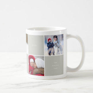 Taza De Café Love Peace Joy Color bloquea el Collage de fotos M