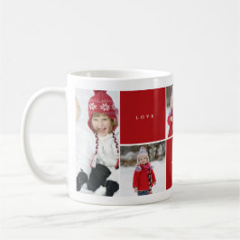 Taza De Café Love Peace Joy Color bloquea el Collage de fotos M