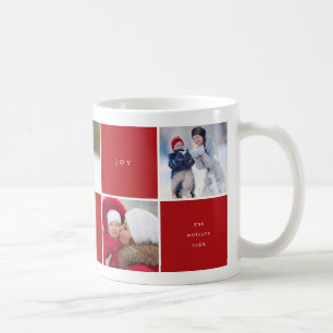 Taza De Café Love Peace Joy Color bloquea el Collage de fotos M