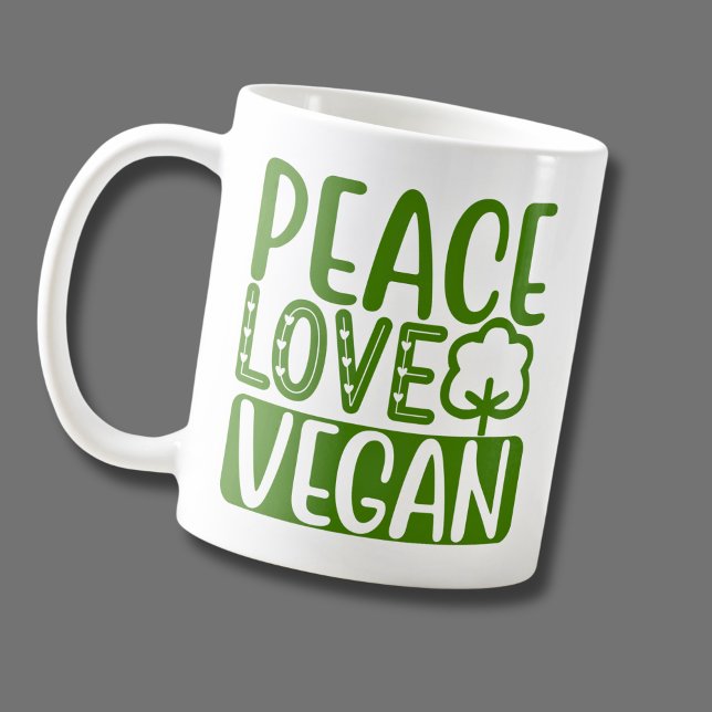 Taza De Café Love Peace Vegan (Subido por el creador)