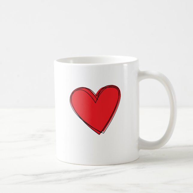 Taza De Café Love Red Heart Mug (Derecha)