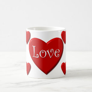 Taza De Café Love Red Heart White Coffee Mug