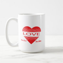 Taza De Café Love & Romance Concept Design with Heart Elements