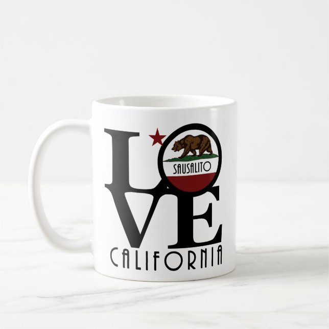 Taza De Café LOVE Sausalito CA 11oz (Izquierda)