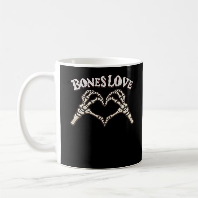 Taza De Café Love Skeleton Hand Classic (Izquierda)