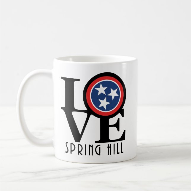 Taza De Café LOVE Spring Hill Tennessee 11oz (Izquierda)