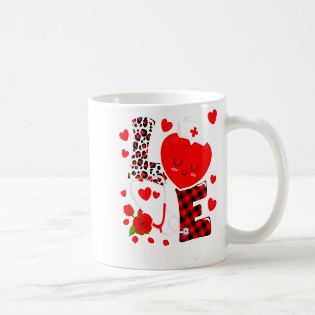 Taza De Café Love Stethoscope Heart Nicu Nurse Valentines Day  (Derecha)