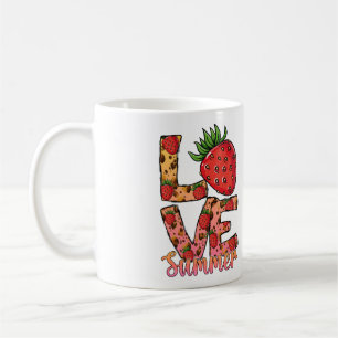 Taza De Café Love Summer Strawberry Coffee Mug Hola verano