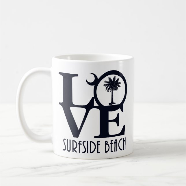 Taza De Café LOVE Surfside Beach SC 11oz (Izquierda)