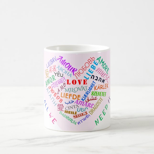 Taza De Café Love Text Coffee Mug Gift with Heart (Centro)