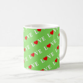 Taza De Café LOVE Trending Lime Green Modern Elegant