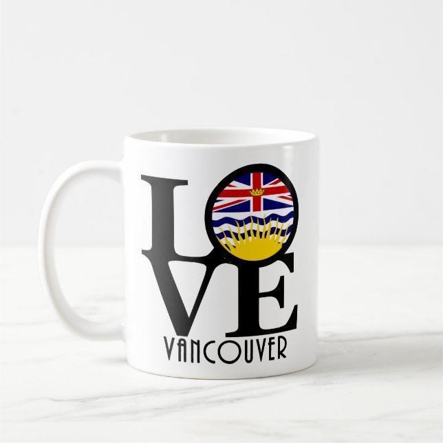 Taza De Café LOVE Vancouver (Bandera BC) 11oz (Izquierda)