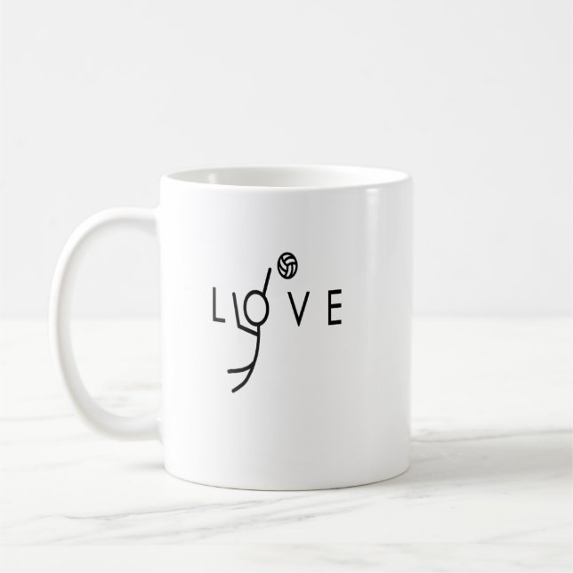 Taza De Café Love Volleyball Design  Teen Girls Volleyball  (Izquierda)