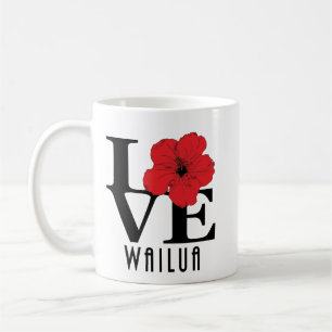 Taza De Café LOVE Wailua Red Hibiscus 11oz