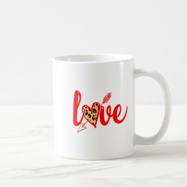 Taza De Café Love With Heart Valentine Day Premium  (Derecha)