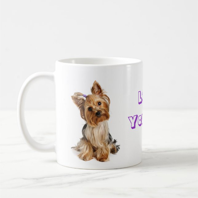 Taza De Café Love Yorkshire Terrier Coffee Perro Coffee Mug (Izquierda)