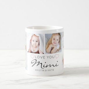 Taza De Café LOVE YOU MIMI Personalizado 4 Fotos Escritas a Man