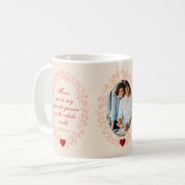 Taza De Café Love You Mom Cita Elegante Día de la Madre Retro P