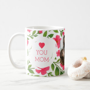 Taza De Café "Love You Mom Mug - Diseño y foto de flores rojas