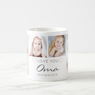 Taza De Café LOVE YOU OMA Personalizado Manuscrito 4 Fotos