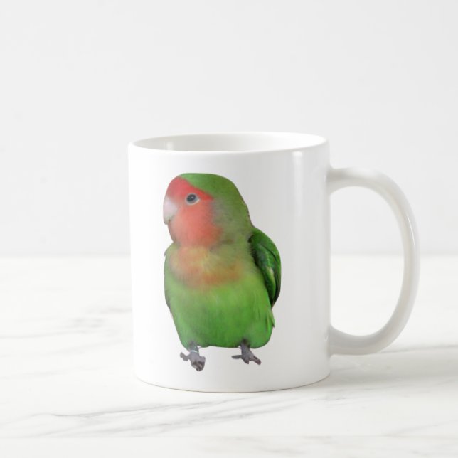 Taza De Café Lovebird Melocotón-hecho frente (Derecha)