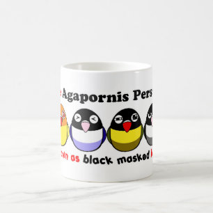 Taza De Café lovebirds Negro-enmascarados