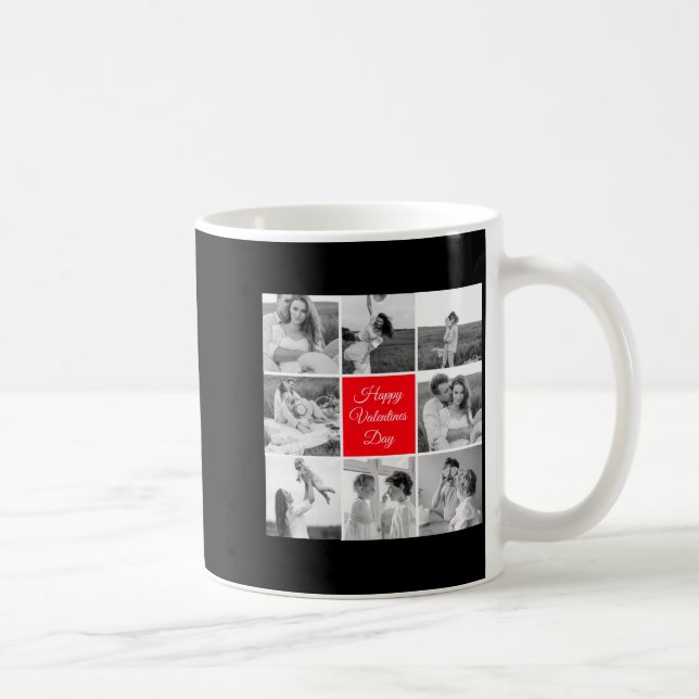 Taza De Café Lovely Collage Couple Photo Happy Valentines Day T (Derecha)