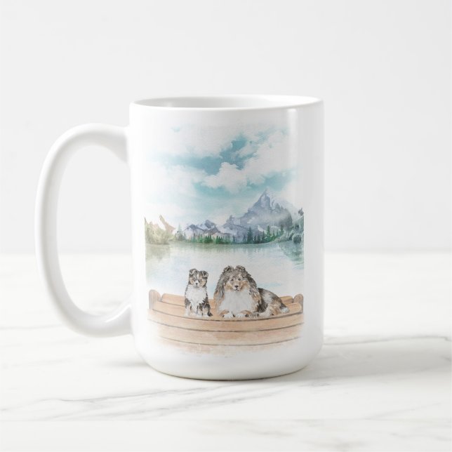 Taza De Café Lovely Shetland Sheepdogs mug (Izquierda)