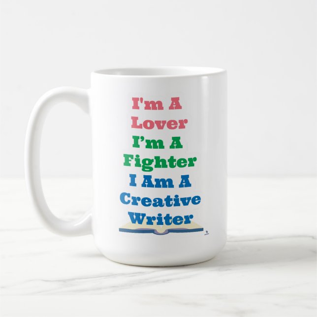 Taza De Café Lover Fighter Creative Writer Author Epic Motto (Izquierda)