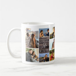 Taza De Café Loving Life With You 14 Collage de fotos Wood Pane