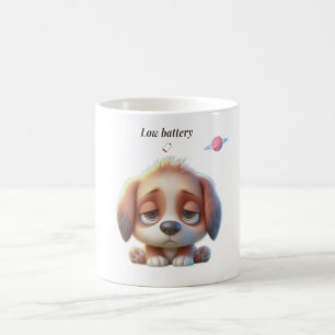 Taza De Café Low Battery Dog Meme