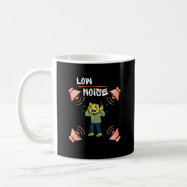 Taza De Café Low Noise Awareness –Sensory Overload Illustration (Izquierda)