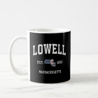 Taza De Café Lowell Massachusetts Mamá deportes de bandera esta