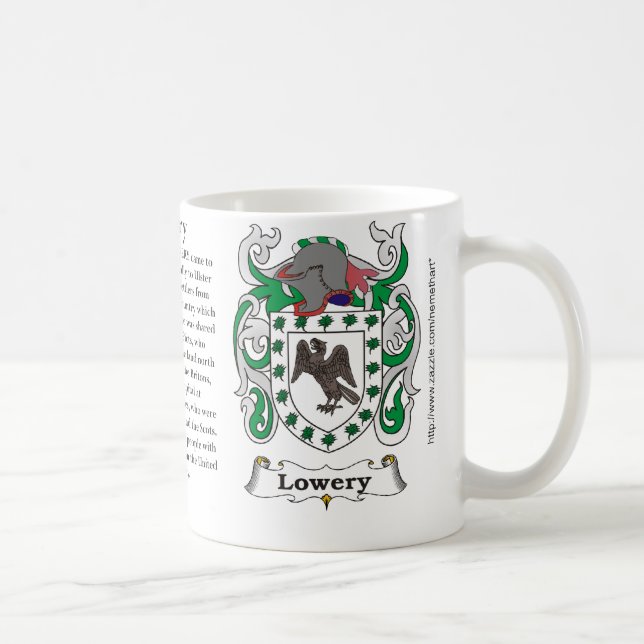 Taza De Café Lowery, el origen, significado y el escudo (Derecha)