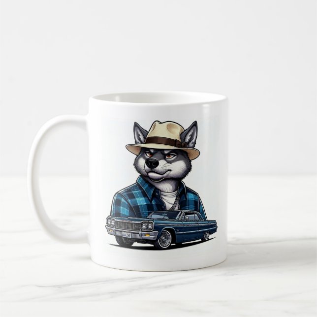Taza De Café Lowrider Wolf (Izquierda)