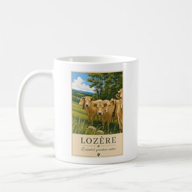 Taza De Café Lozère Cows – Vintage Mug (Izquierda)