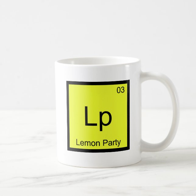 Taza De Café Lp - Camiseta Meme Símbolo Elemento Químico Lemon  (Derecha)